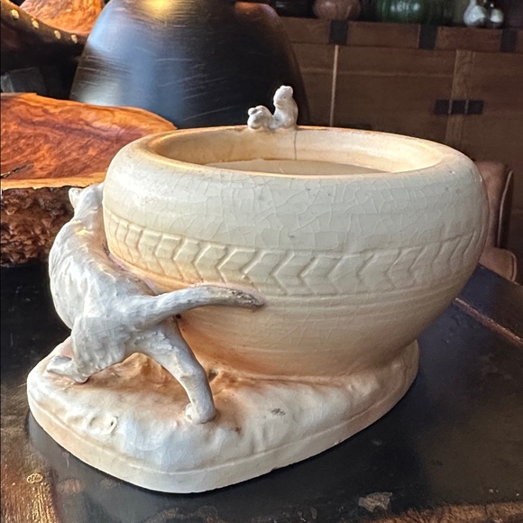 Amphora Vase with Cat  & Mice. Antique pottery home decor. Rare collectible EUC - Picture 3 of 16